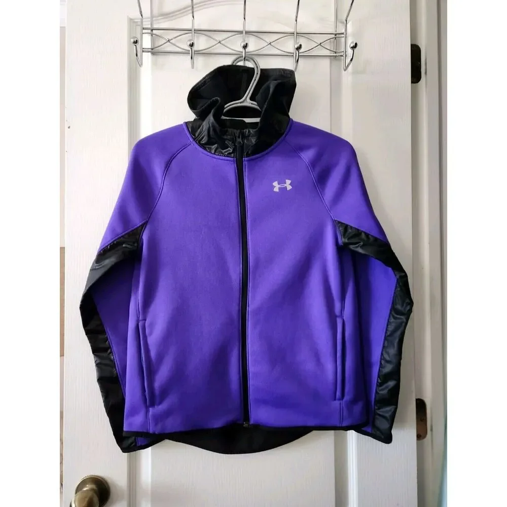 Girls Under Armour Long Sleeve Jacket Hoodie Purple Full-Zip YLG Youth L‎ Large